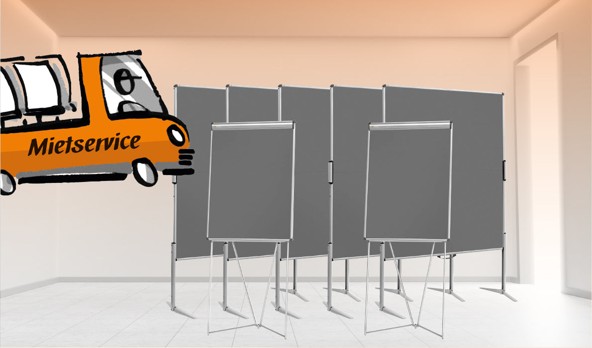 Mieten statt kaufen: Flipcharts, Moderatorenkoffer, Pinnwände und noch mehr