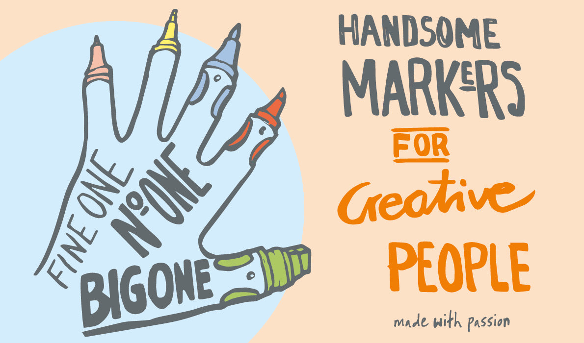 Die passenden Marker und Stifte zum Schreiben, Visualisieren und Kolorieren.