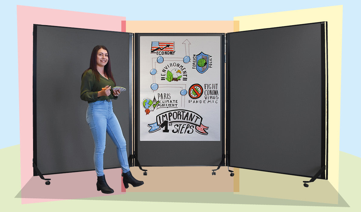 PinGo: Extragrosse Pinnwand und Raumteiler in einem