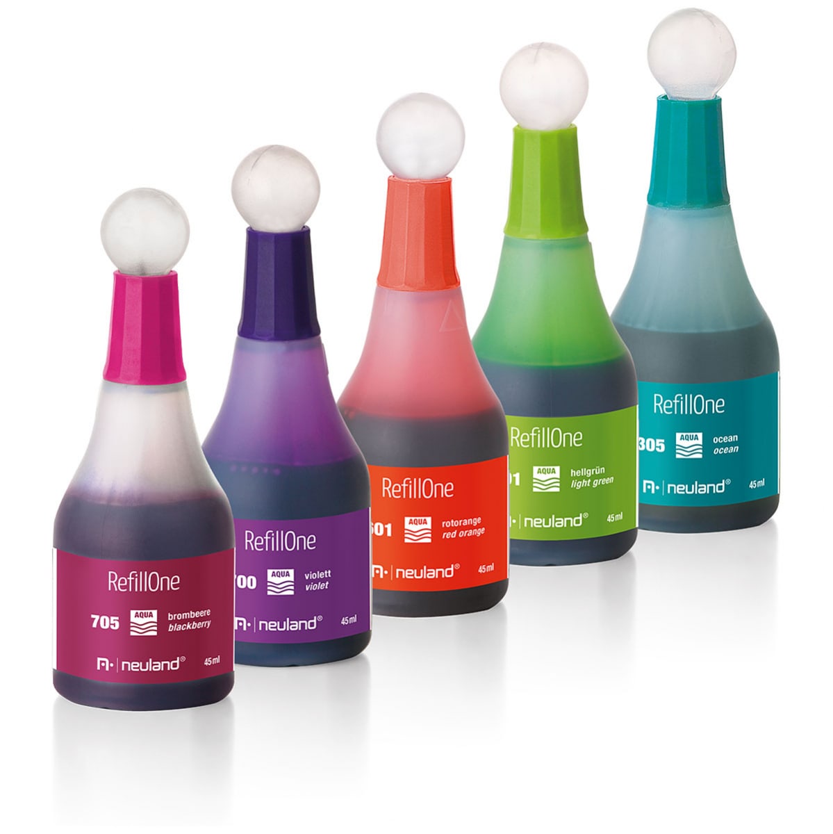 Refill ink RefillOne, water-based, set of 5 colors