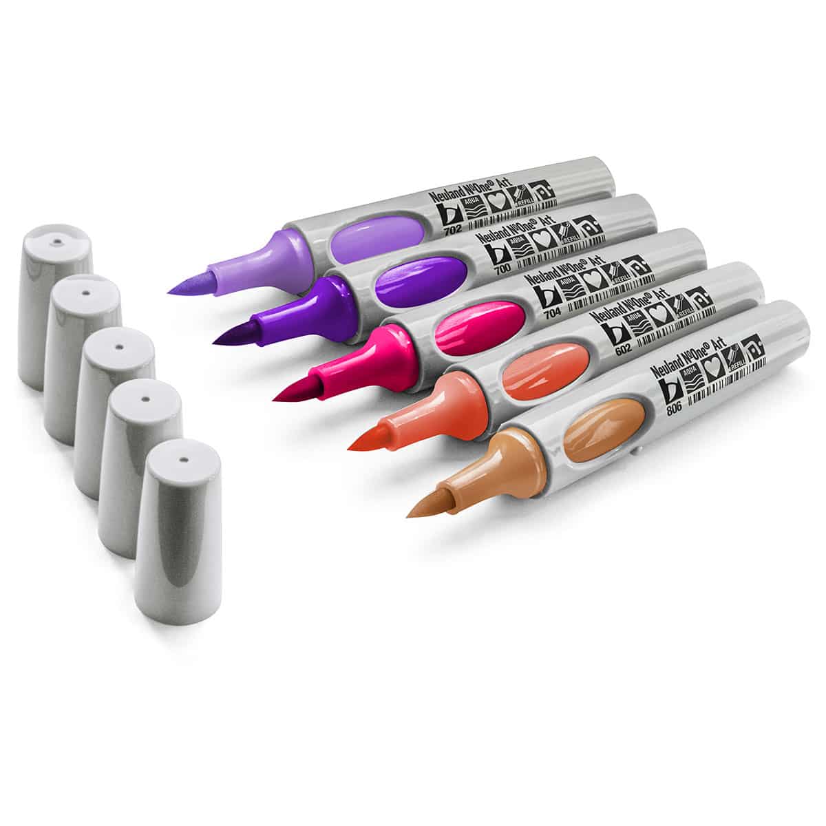 Neuland No.One® Art, brush tip 0.5-7 mm, set of 5 colors