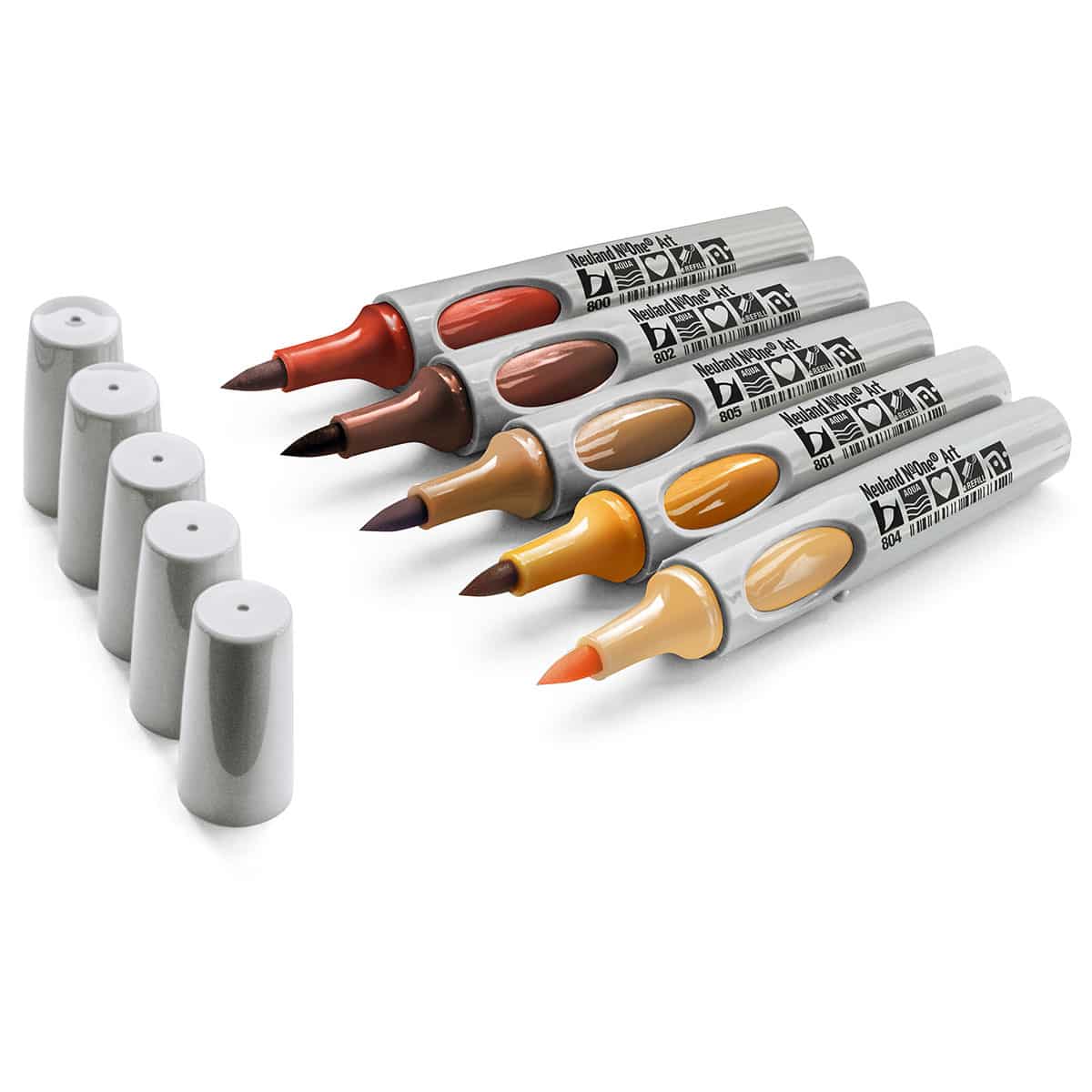 Neuland No.One® Art, brush tip 0.5-7 mm, set of 5 colors