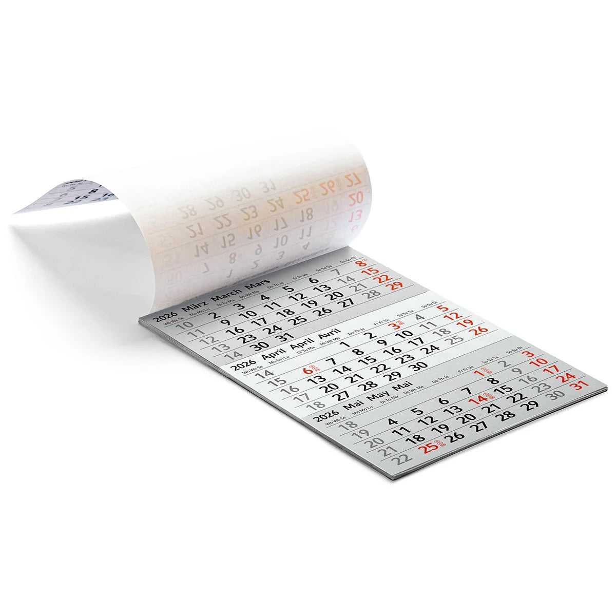 3-Monats-Kalender 2026