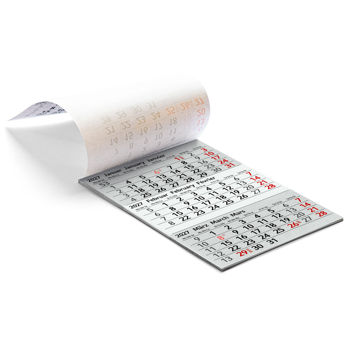 Calendrier trimestriel 2027