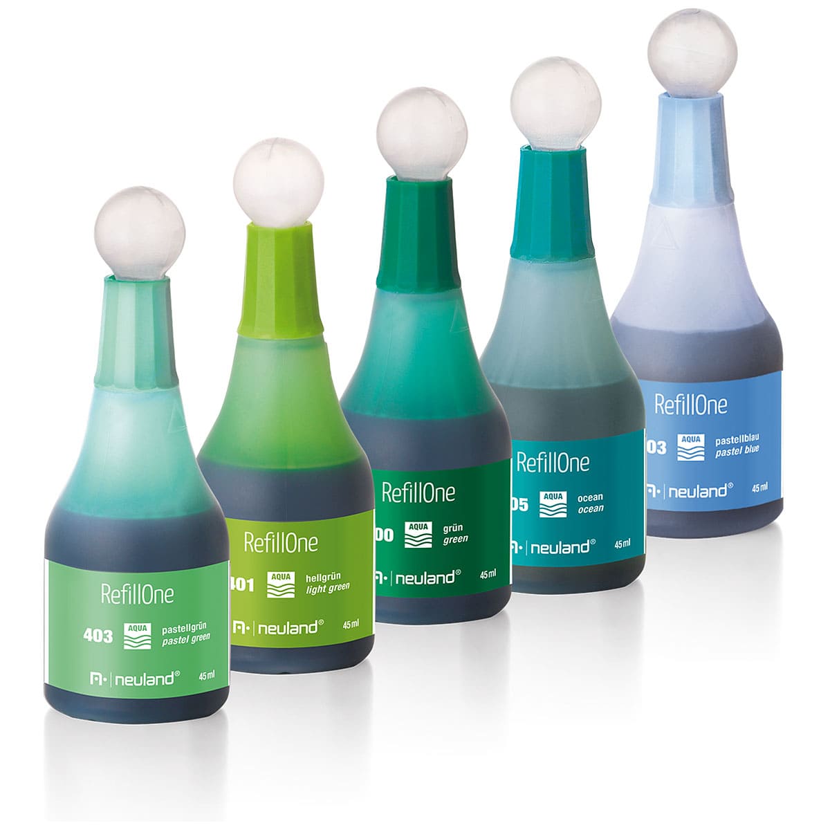 Refill ink RefillOne, water-based, set of 5 colors