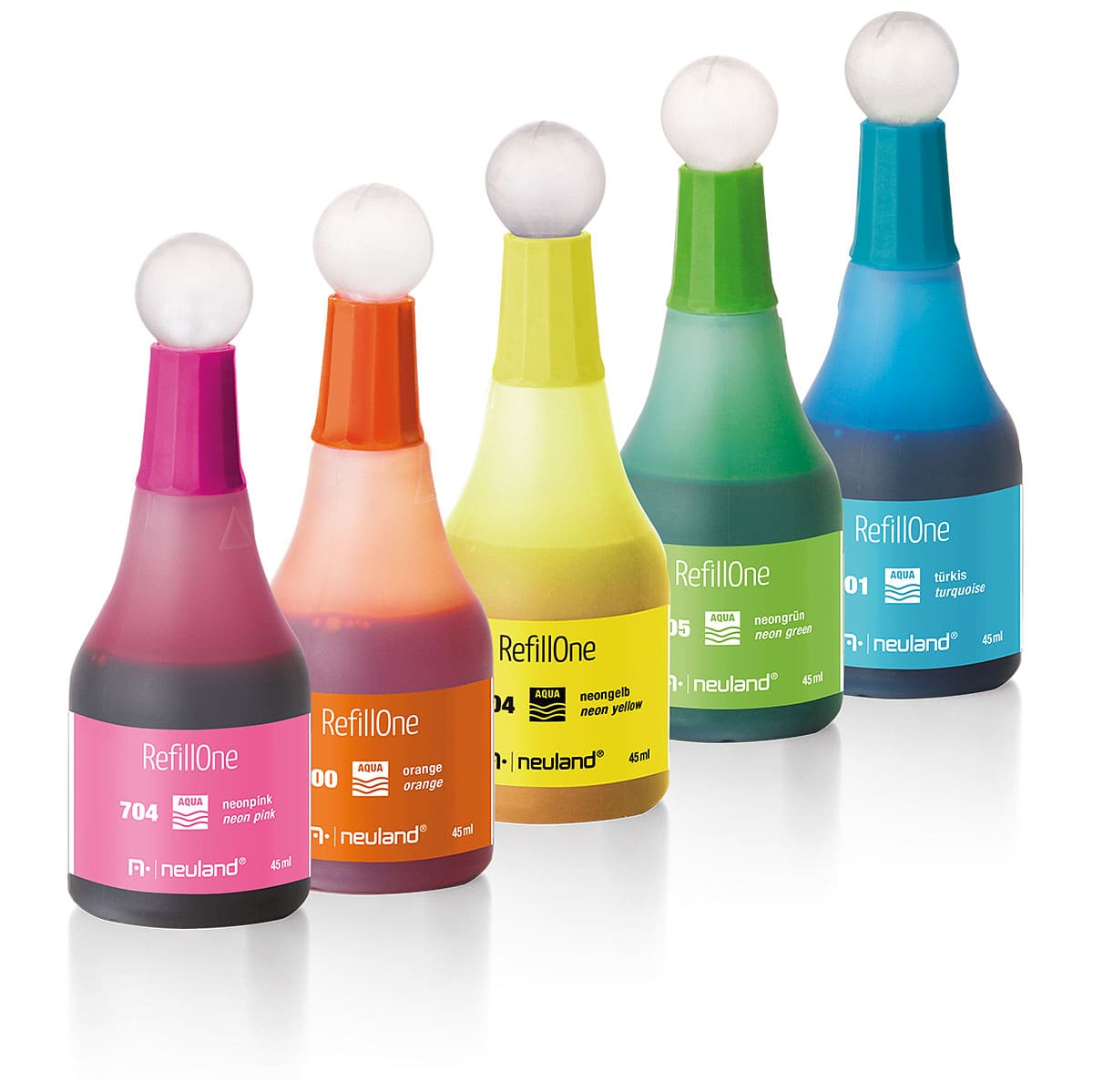 Refill ink RefillOne, water-based, set of 5 colors