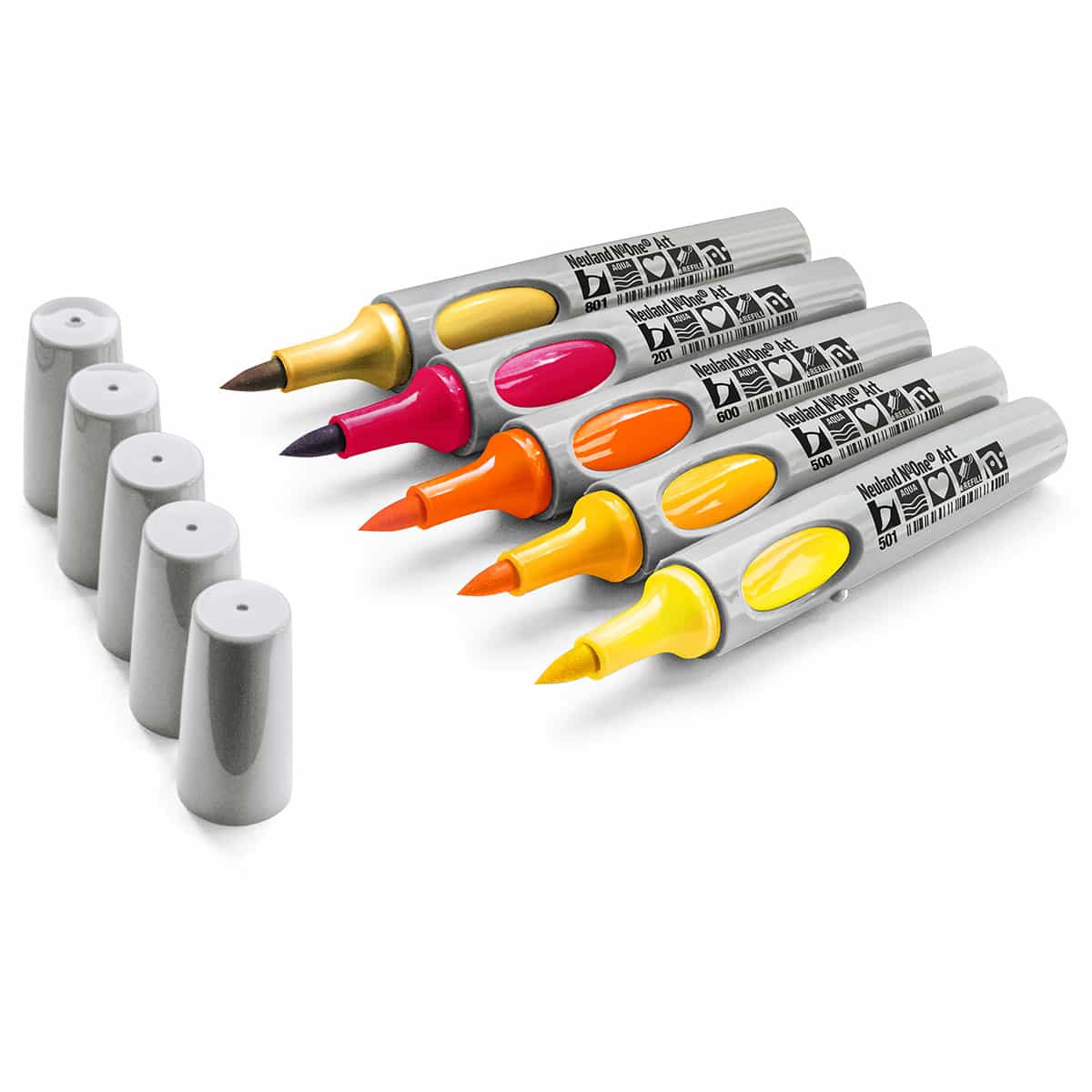 Neuland No.One® Art, brush tip 0.5-7 mm, set of 5 colors