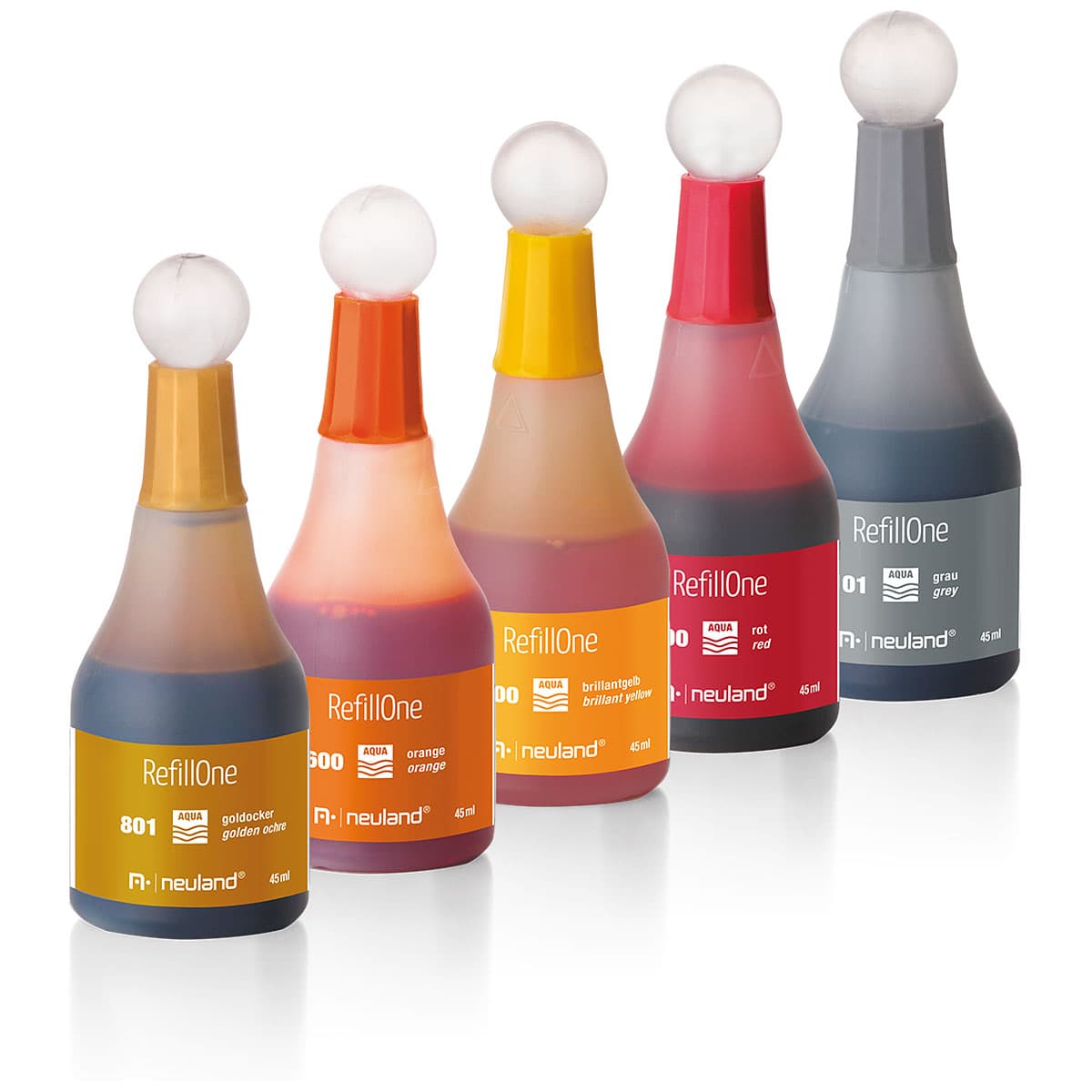 Refill ink RefillOne, water-based, set of 5 colors