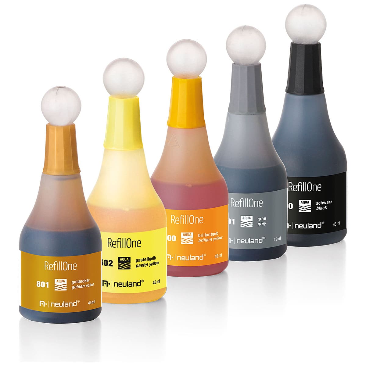 Refill ink RefillOne, water-based, set of 5 colors