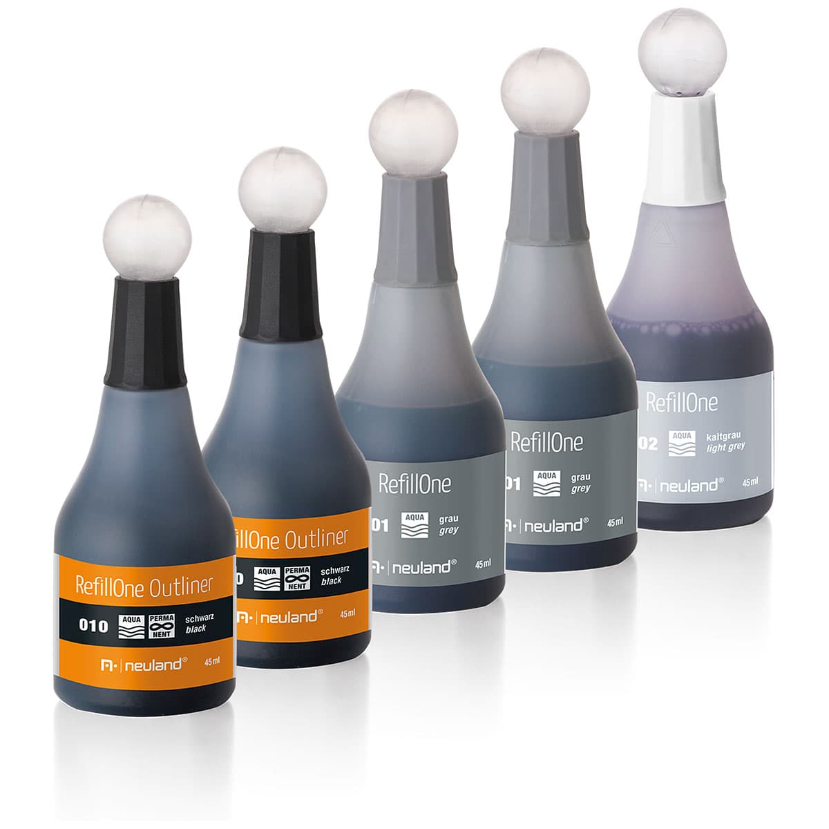 Refill ink RefillOne, water-based, set of 5 colors