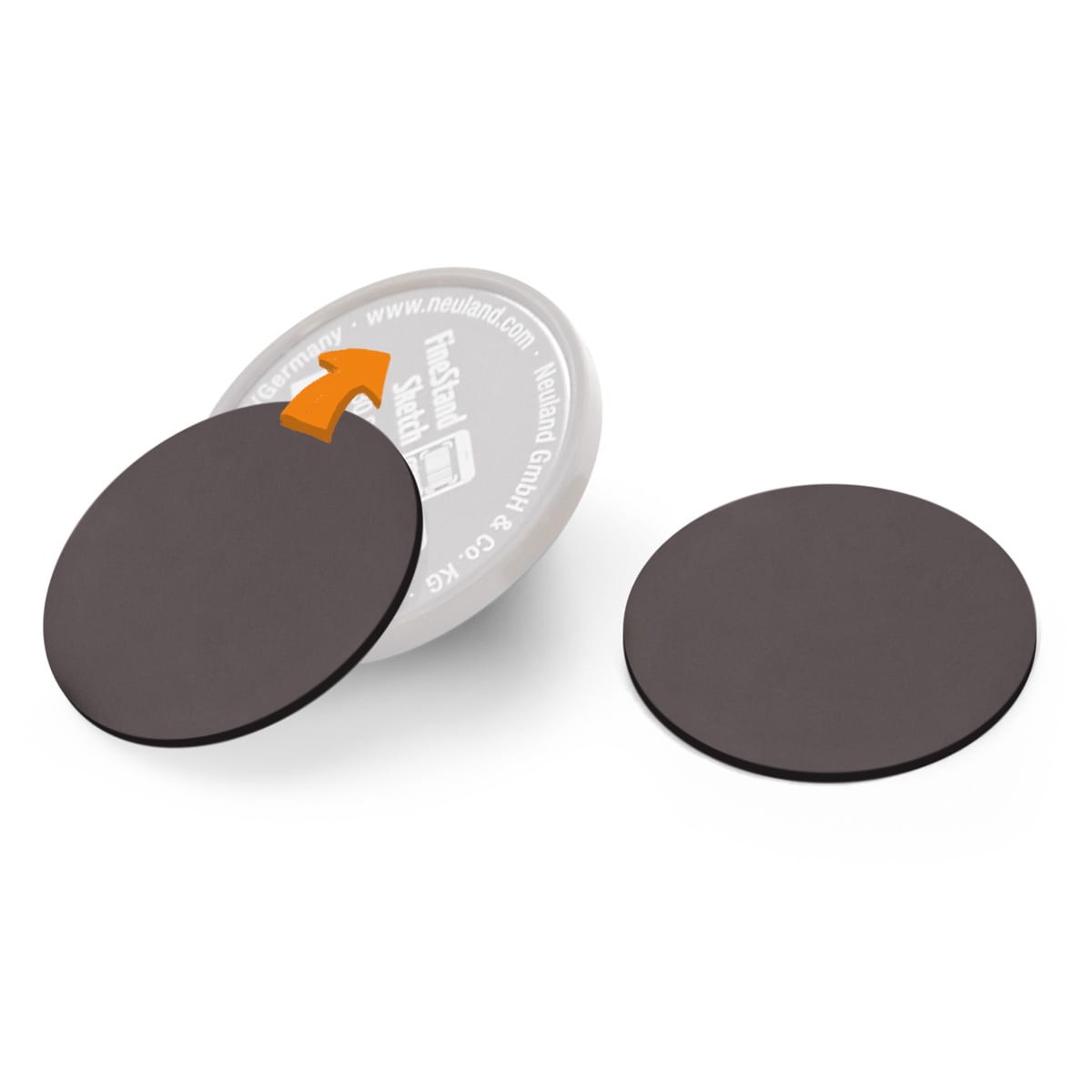 Self-adhesive magnetic disks for FineStand