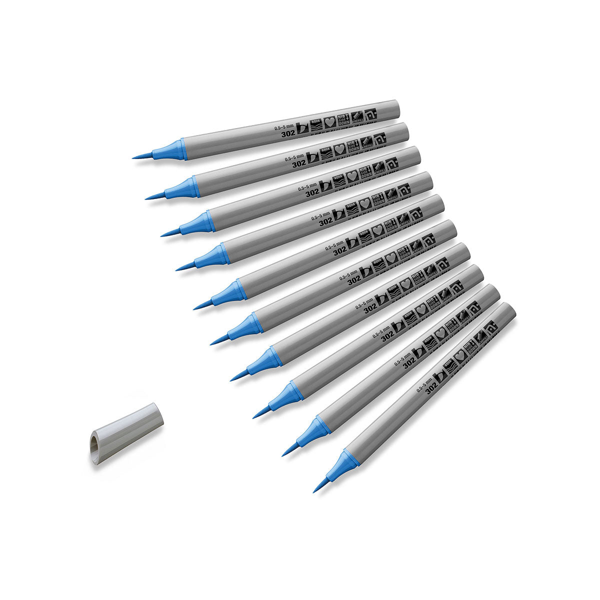 Fineliner Neuland FineOne® Art mit Pinselspitze 0,5-5 mm - 10er Uni-Set