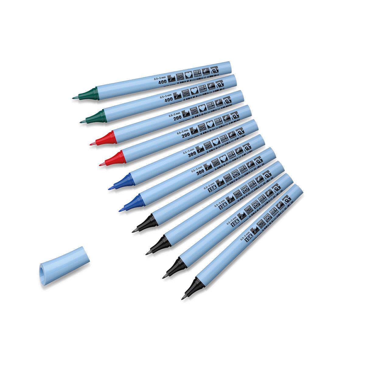 Fineliner Neuland FineOne® Flex with fiber tip 0.5-3 mm- set of 10 colors