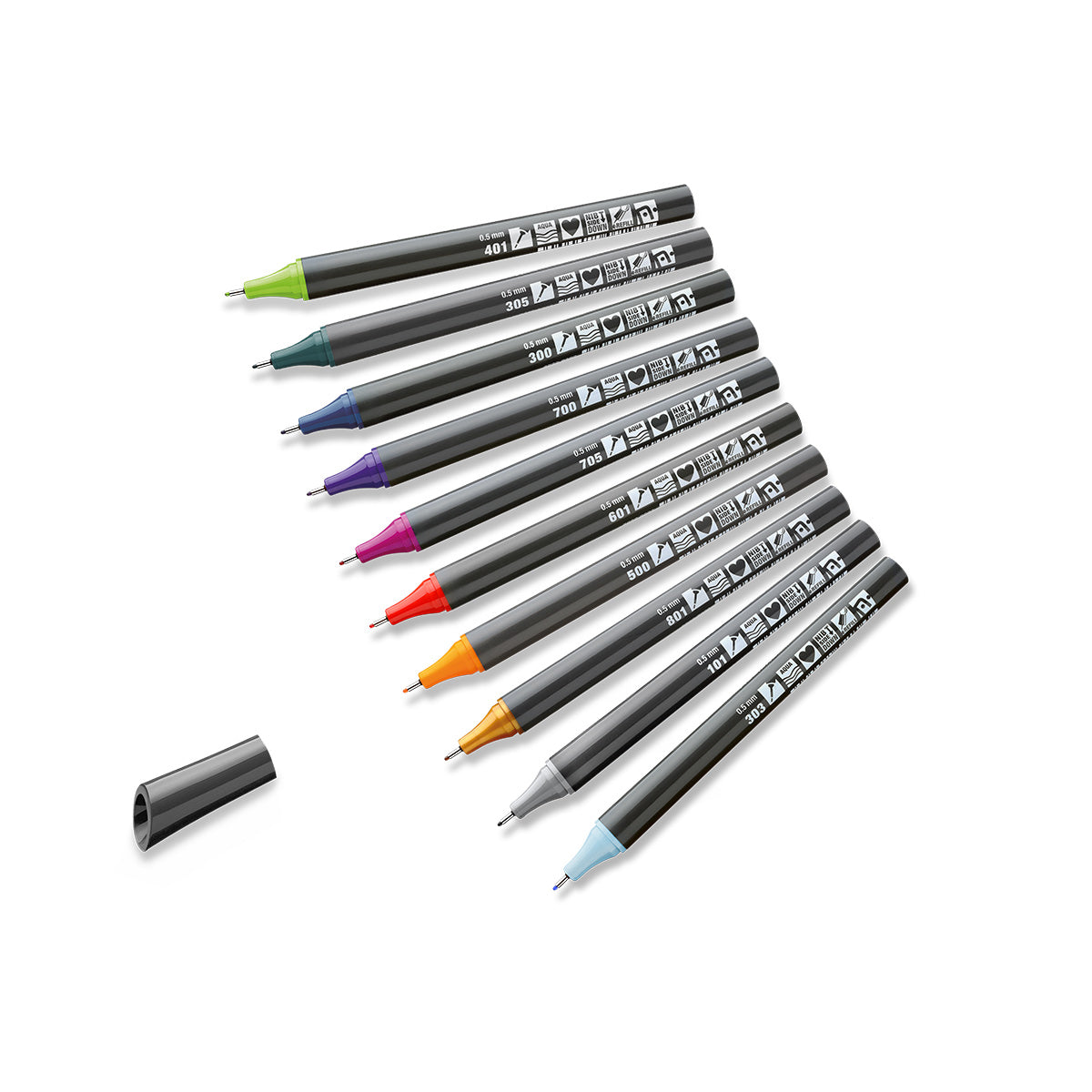 Fineliner Neuland FineOne® Sketch with nylon tip 0.5 mm - set of 10 colors