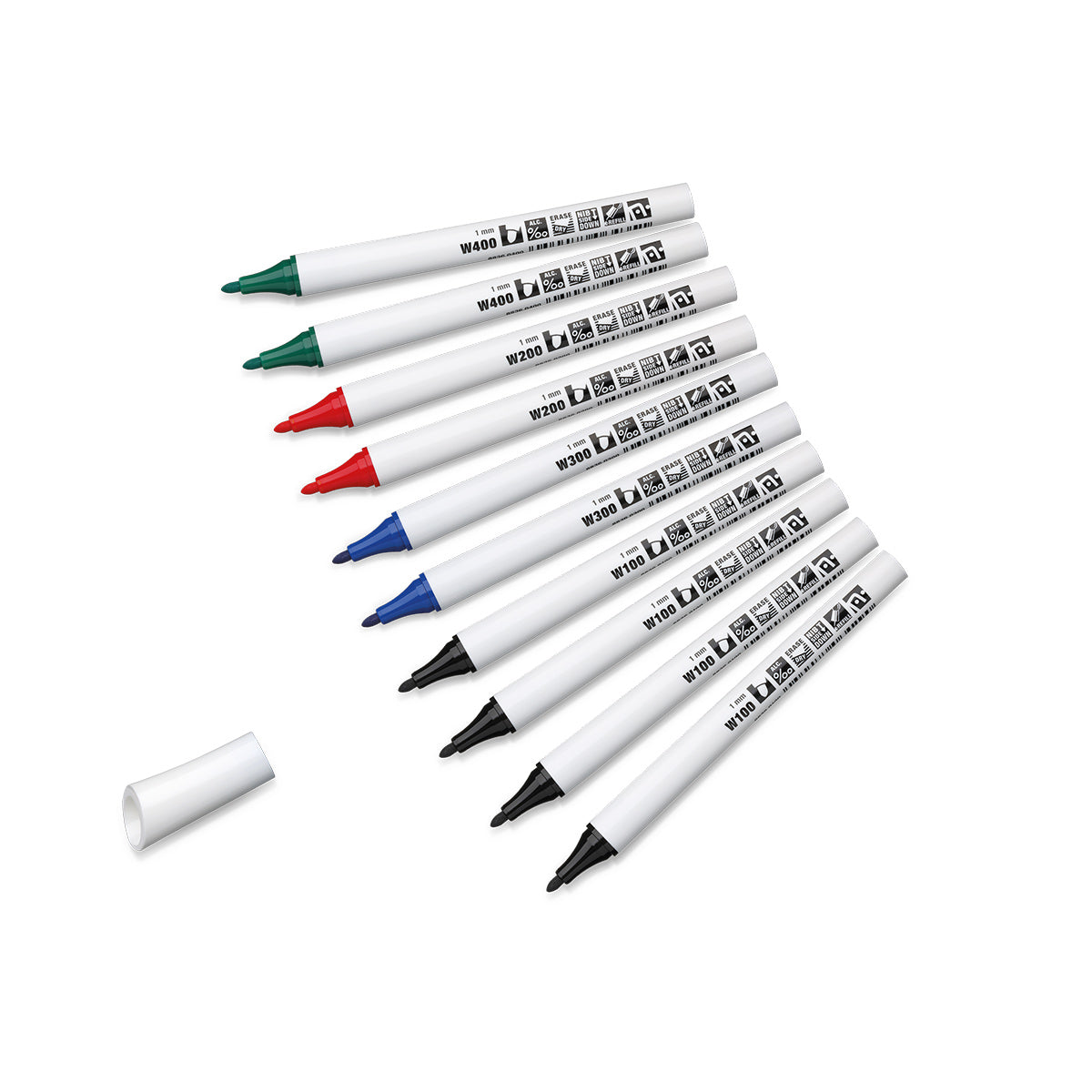 Fineliner Neuland FineOne® Whiteboard with round tip 1 mm - set of 10 colors