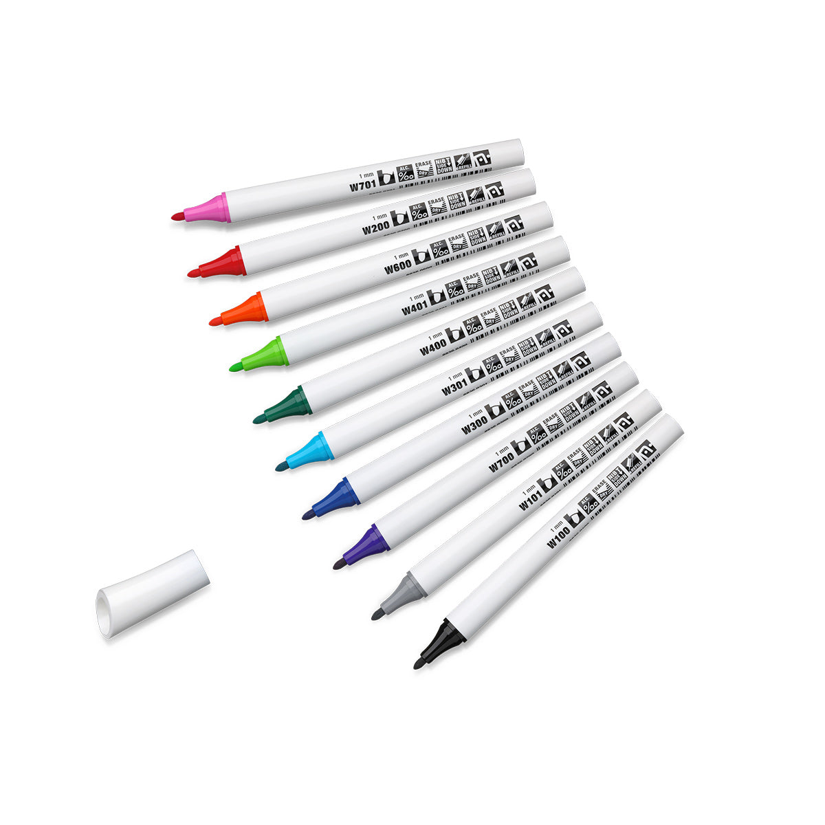 Fineliner Neuland FineOne® Whiteboard with round tip 1 mm - set of 10 colors