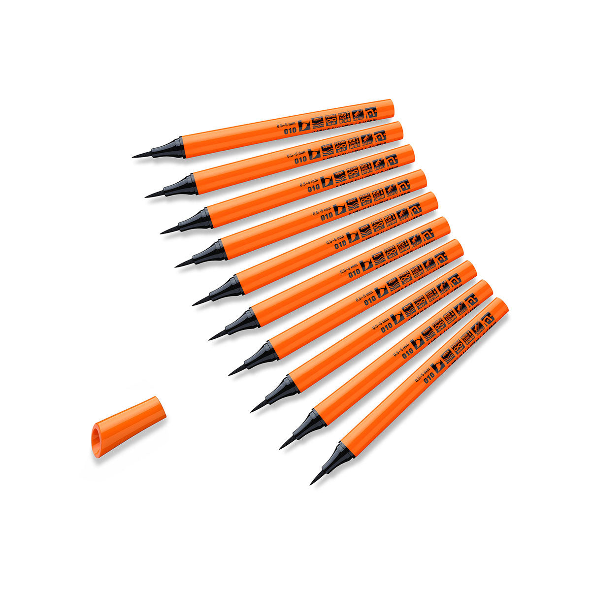 Konturen-Fineliner Neuland FineOne® Art Outliner mit Pinselspitze 0,5-5 mm - 10er Uni-Farbset