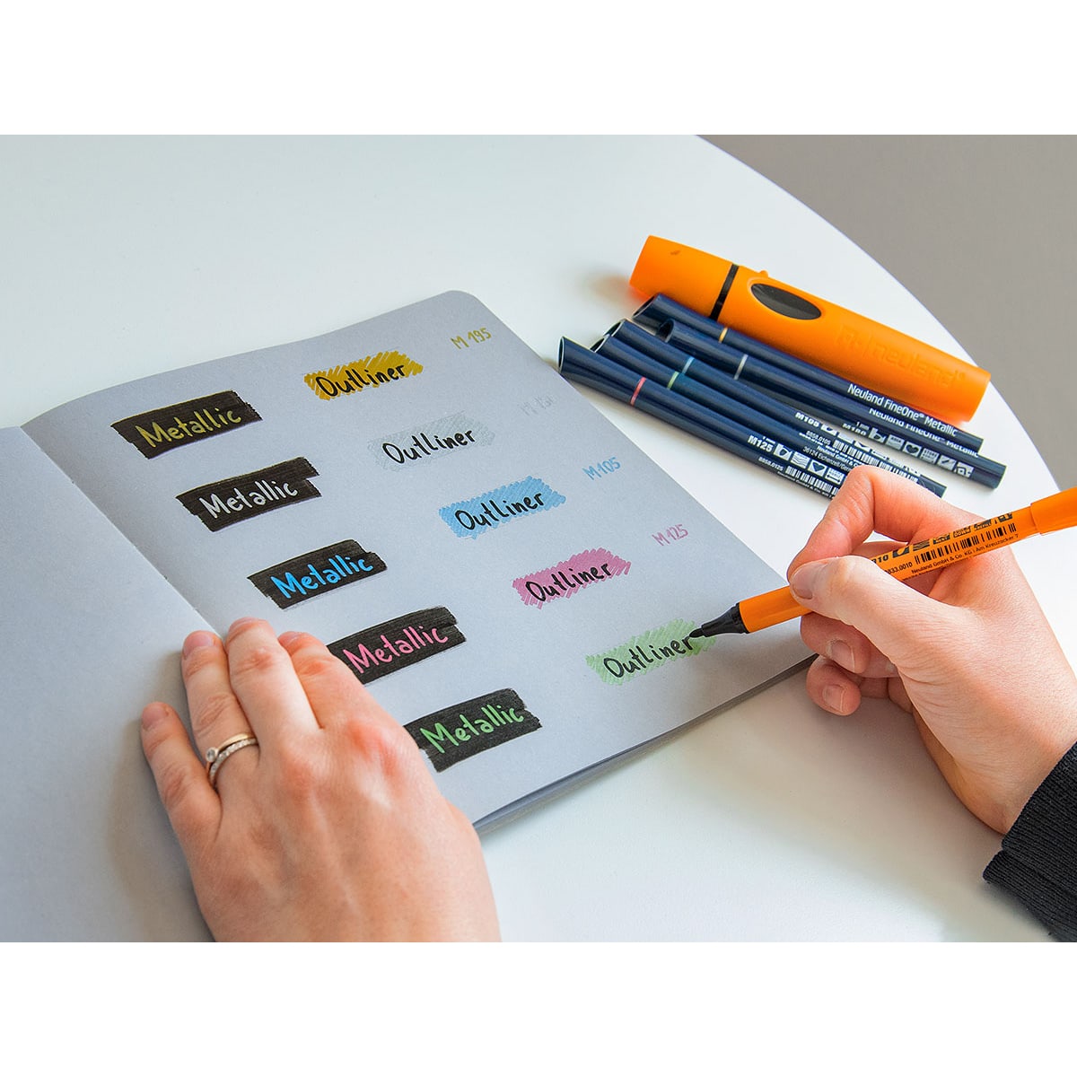 Konturen-Fineliner Neuland FineOne® Outliner mit Rundspitze 1 mm – 10er Set