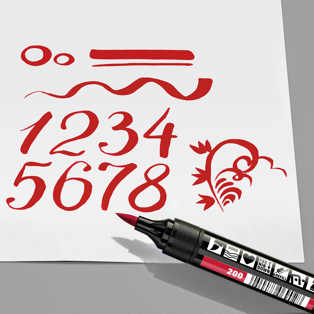 Marker Neuland TwinOne® with wedge and brush tip - set of 10 plain markers