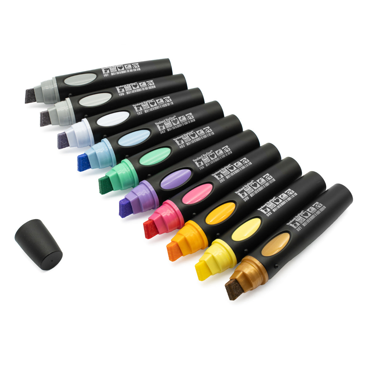 Moderationsmarker Neuland BigOne® 10er Farb-Set mit Keilspitze 6-12 mm