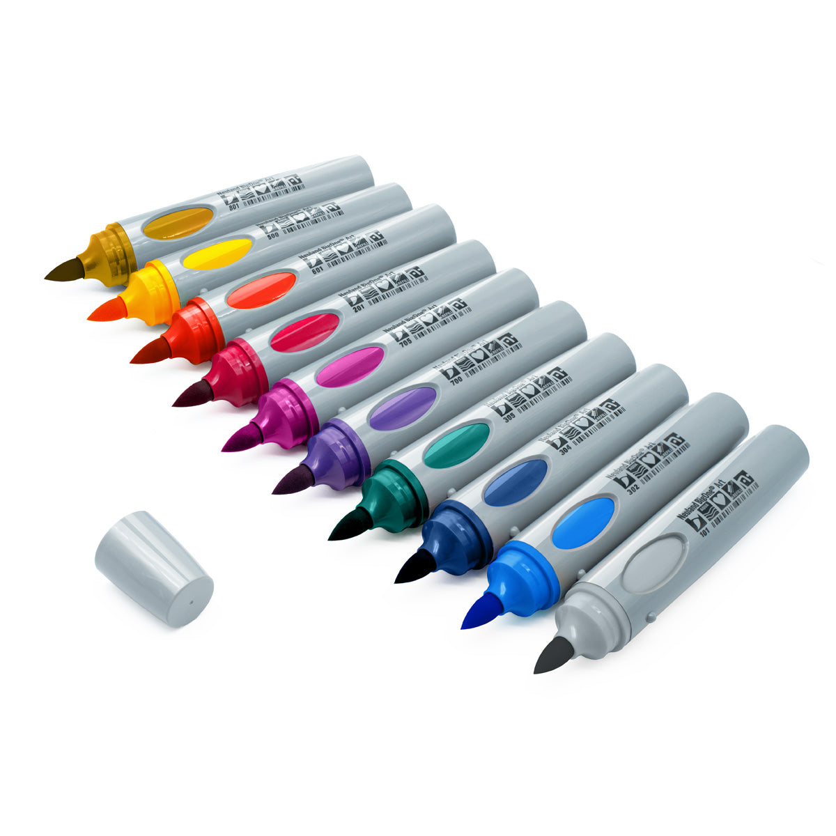 Marqueur de présentation Neuland BigOne® Art, pointe pinceau 2-15 mm - kit de 10 couleurs
