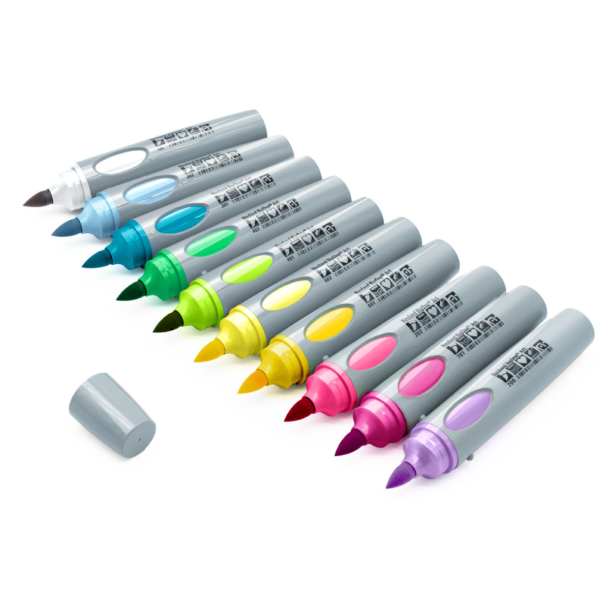 Marqueur de présentation Neuland BigOne® Art, pointe pinceau 2-15 mm - kit de 10 couleurs