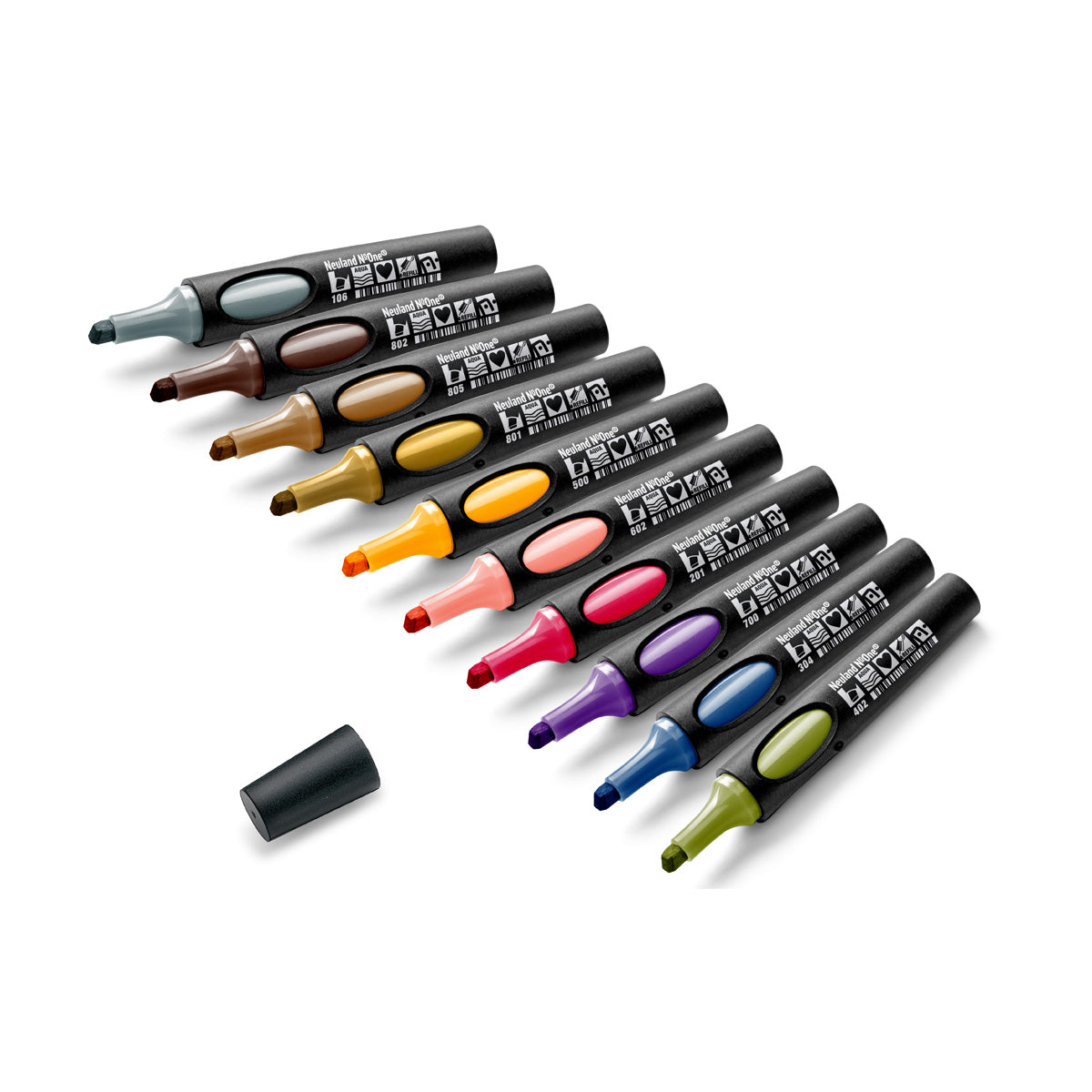 Moderationsmarker Neuland No.One® 10er Farb-Set mit Keilspitze 2-6 mm