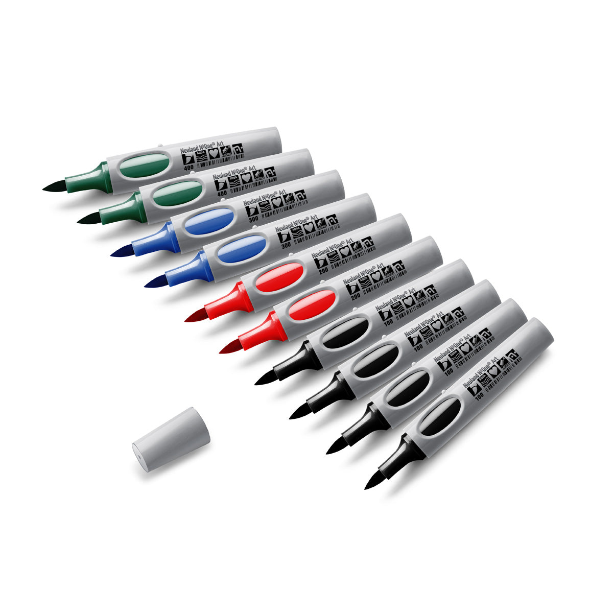 Moderationsmarker Neuland No.One® Art mit Pinselspitze 0,5-7 mm – 10er Farbsets