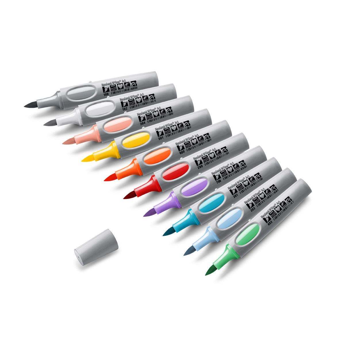 Moderationsmarker Neuland No.One® Art mit Pinselspitze 0,5-7 mm – 10er Farbsets