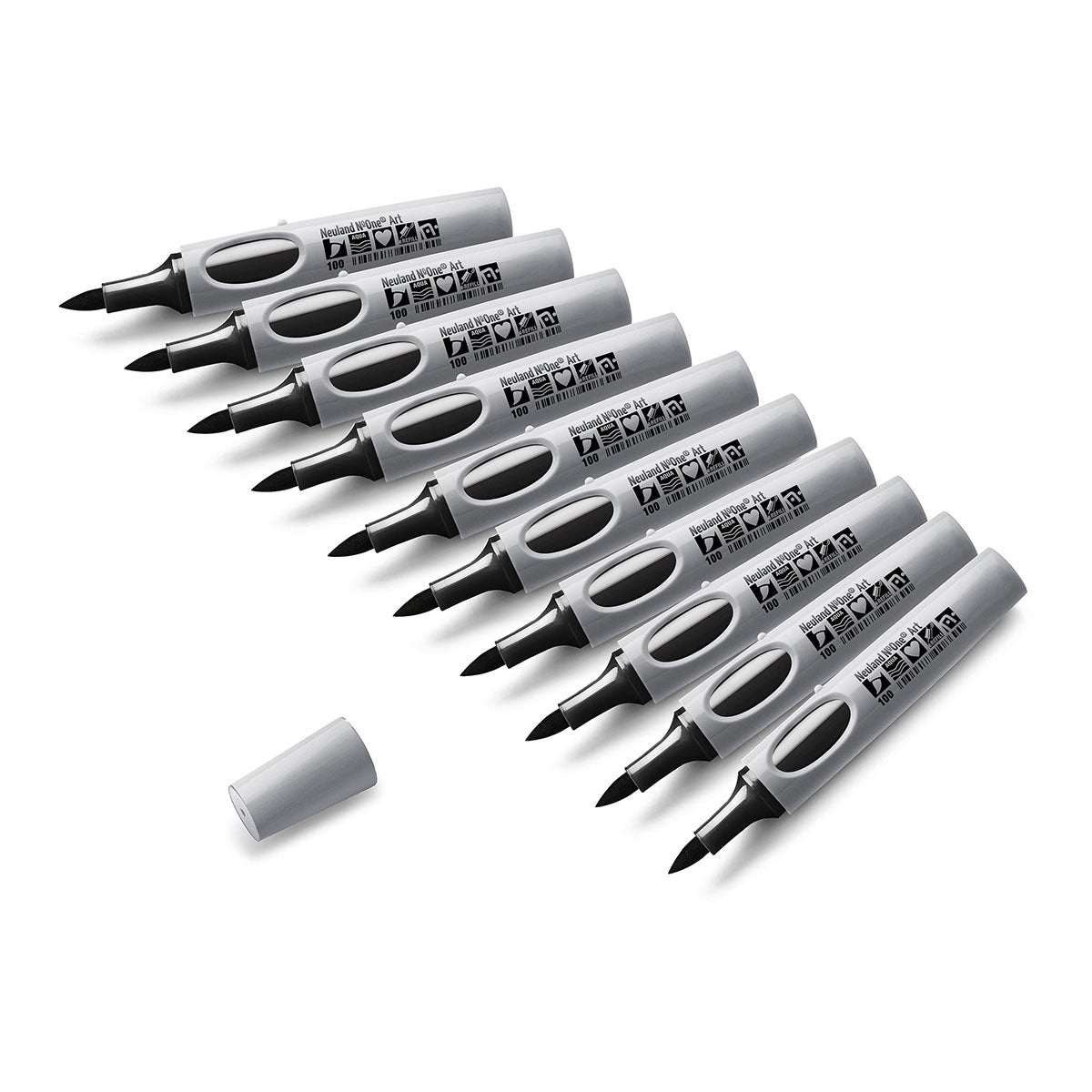 Presentation marker Neuland No.One® Art with brush tip 0.5-7 mm - set of 10 plain markers
