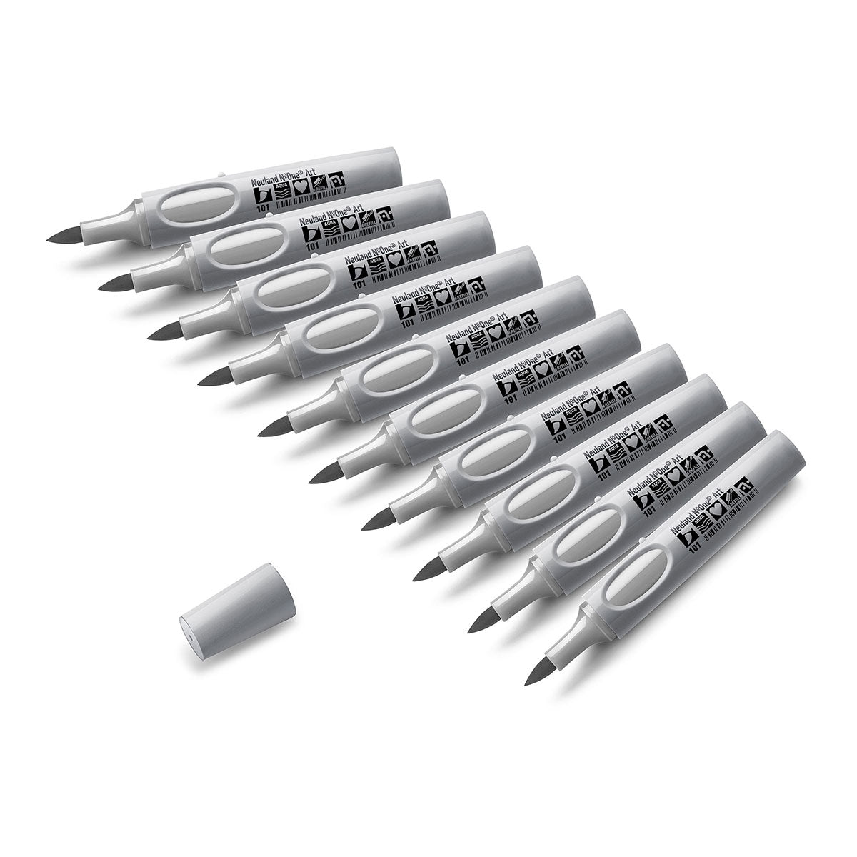 Presentation marker Neuland No.One® Art with brush tip 0.5-7 mm - set of 10 plain markers