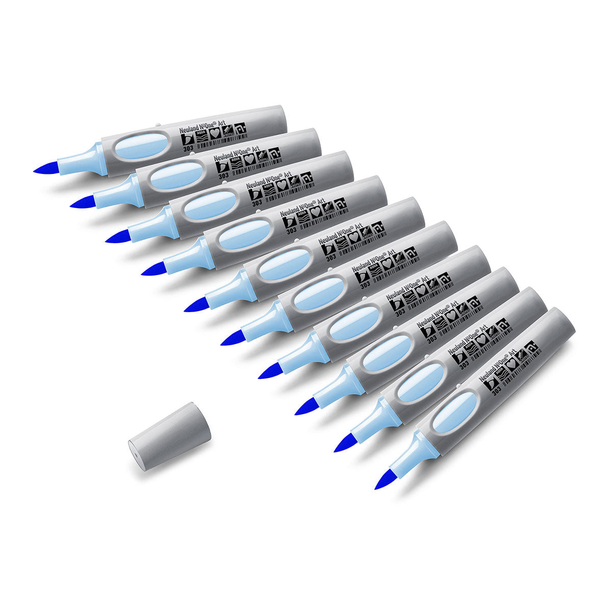 Presentation marker Neuland No.One® Art with brush tip 0.5-7 mm - set of 10 plain markers