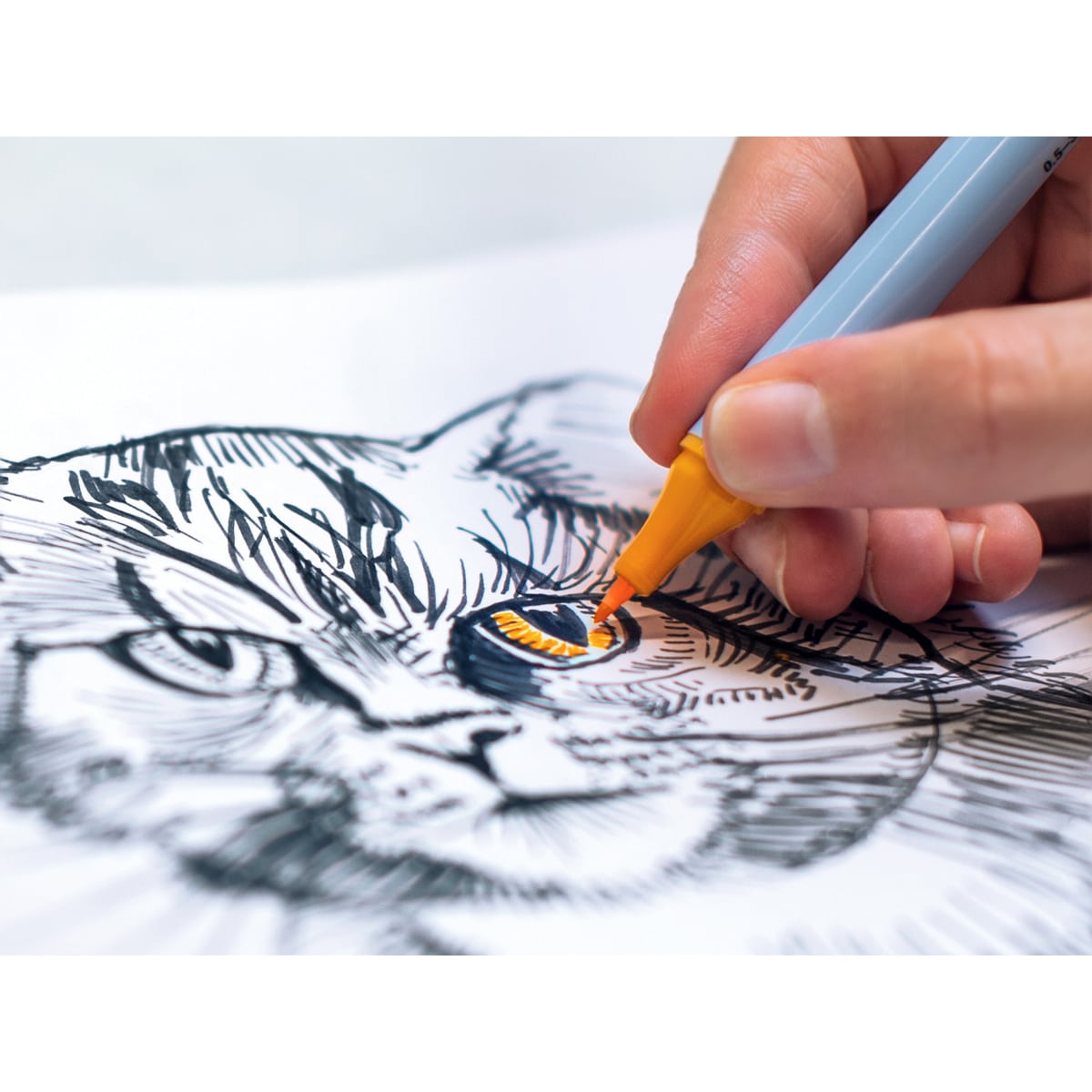 Neuland FineOne® Flex, flexible Faserspitze 0,5-3 mm, Neonfarben