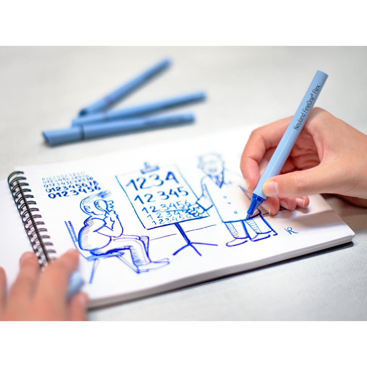 Neuland FineOne® Flex, flexible Faserspitze 0,5-3 mm, Neonfarben