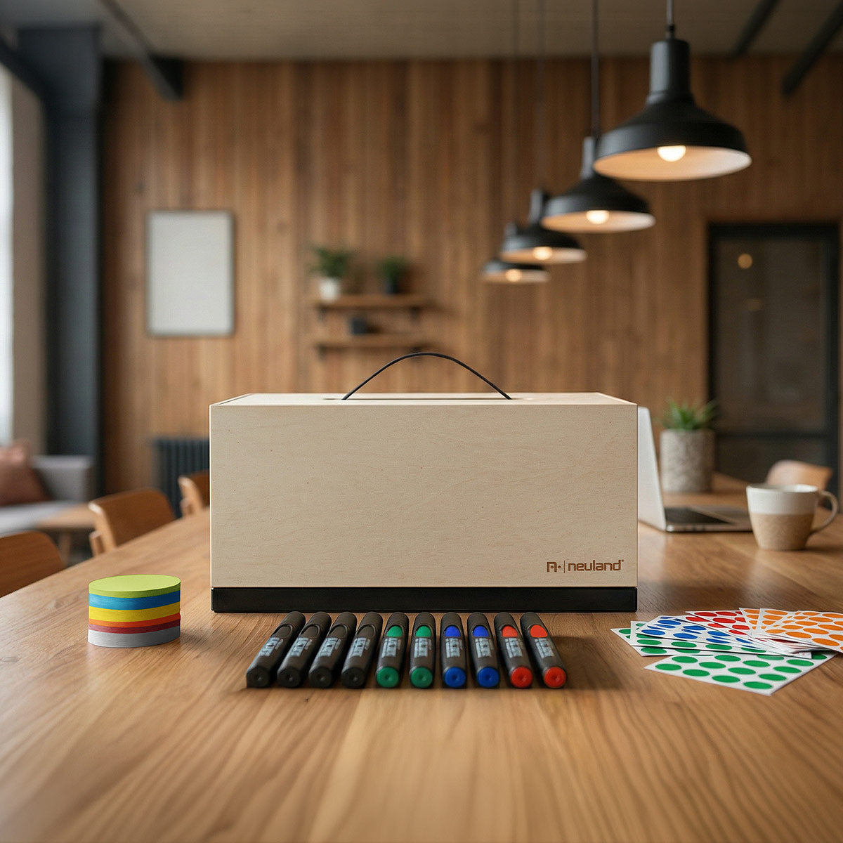 Neuland wooden presentation box Novario® with basic filling - Pin-It