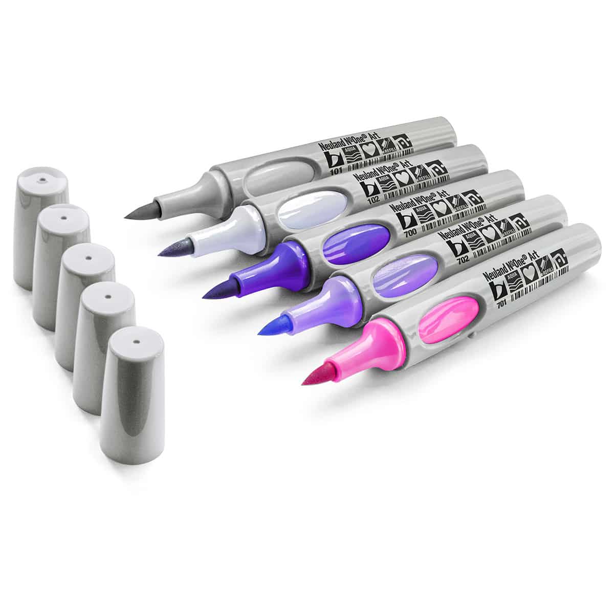 Neuland No.One® Art, pointe de pinceau 0,5-7 mm, lots de 5 couleurs