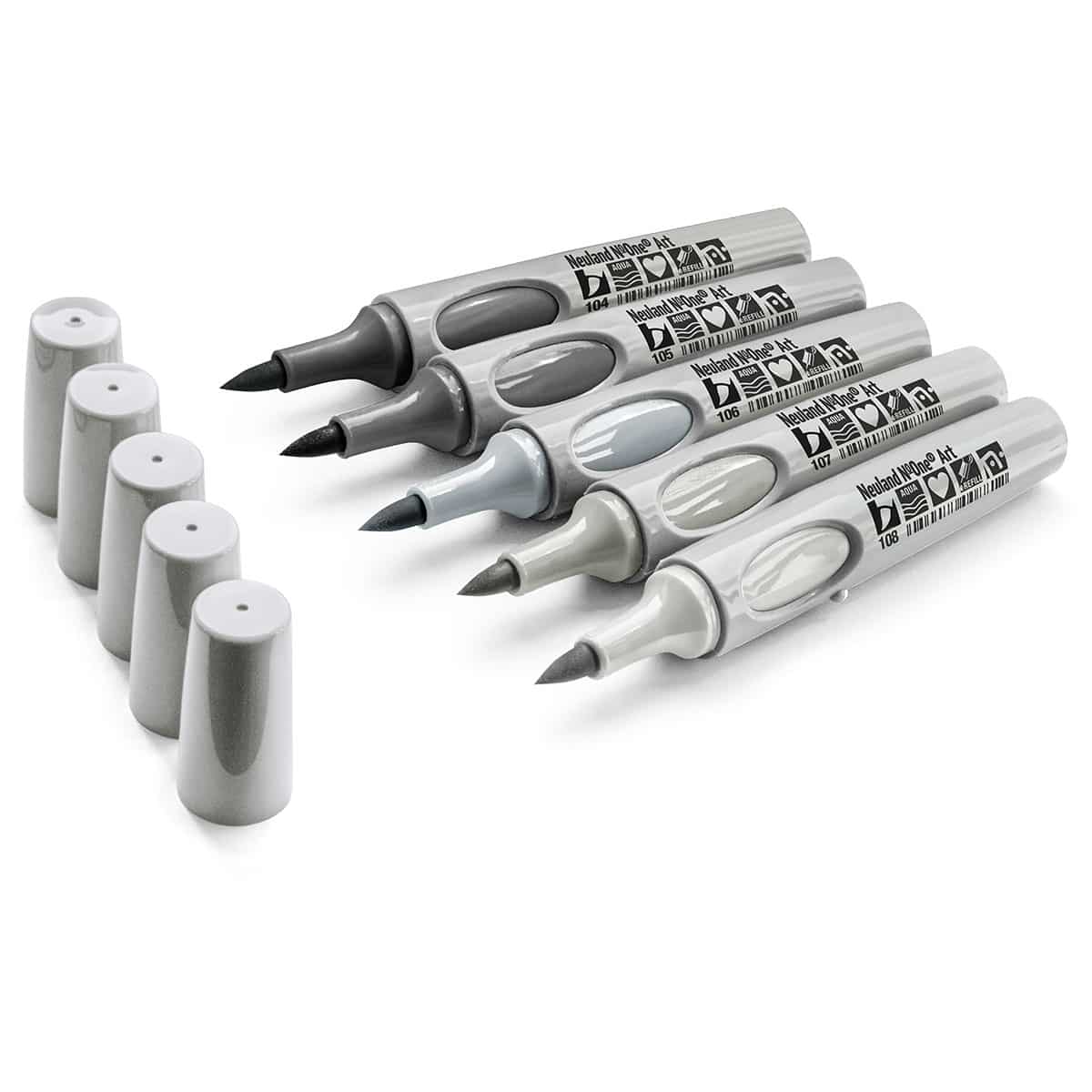 Neuland No.One® Art, pointe de pinceau 0,5-7 mm, lots de 5 couleurs