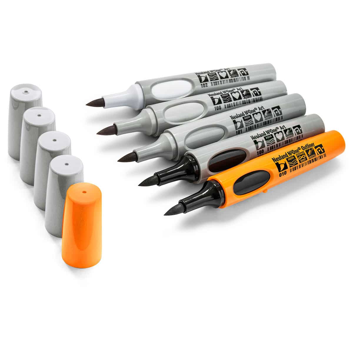 Neuland No.One® Art, Brush Tip 0.5–7 mm, Sets of 5 Colors