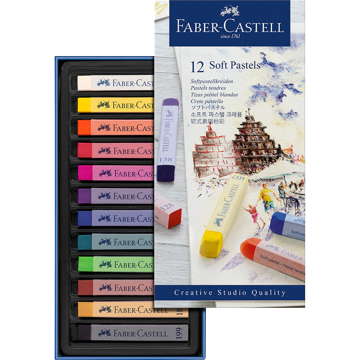 Soft pastel crayons, set of 12