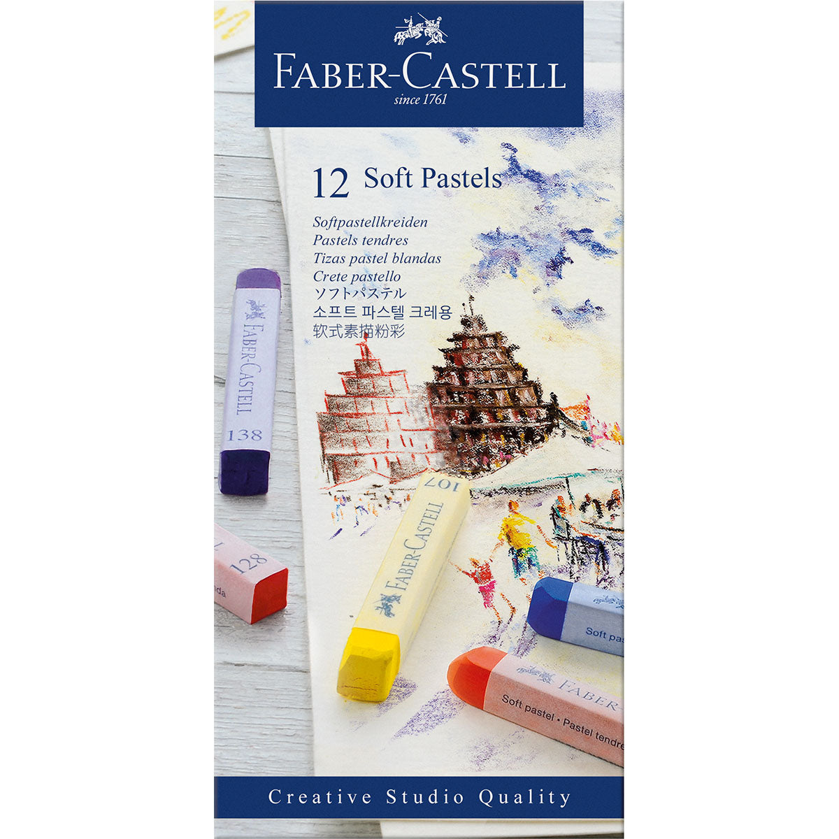 Soft pastel crayons, set of 12