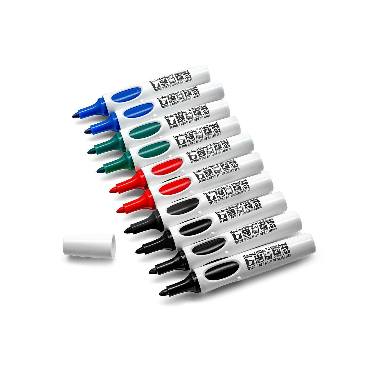 Marqueurs pour tableaux blancs Neuland No.One® R à pointe ogive 2-4 mm - kit de 10 couleurs