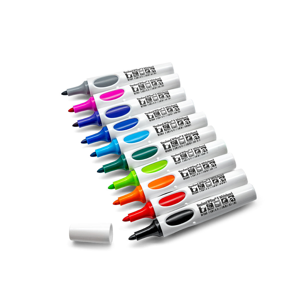 Marqueurs pour tableaux blancs Neuland No.One® R à pointe ogive 2-4 mm - kit de 10 couleurs