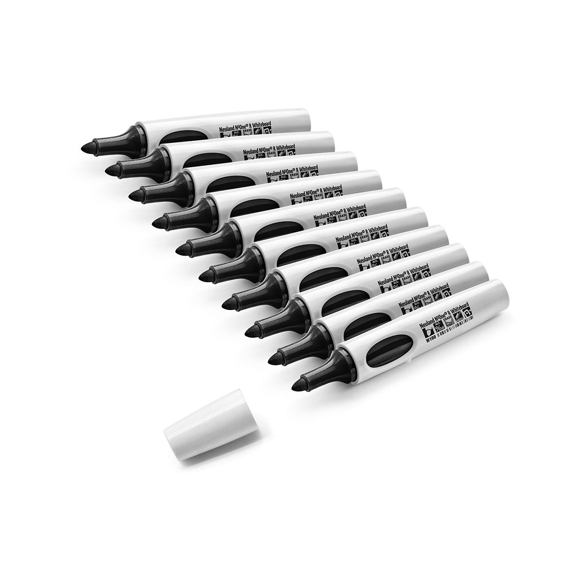 Whiteboard marker Neuland No.One® R, round tip 2-4 mm - set of 10 plain markers