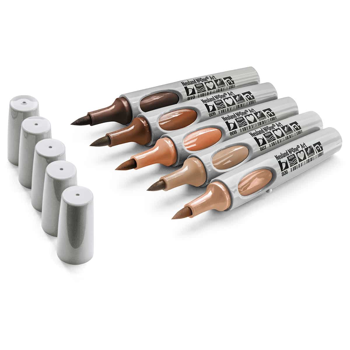 Neuland No.One® Art, brush tip 0.5-7 mm, set of 5 colors