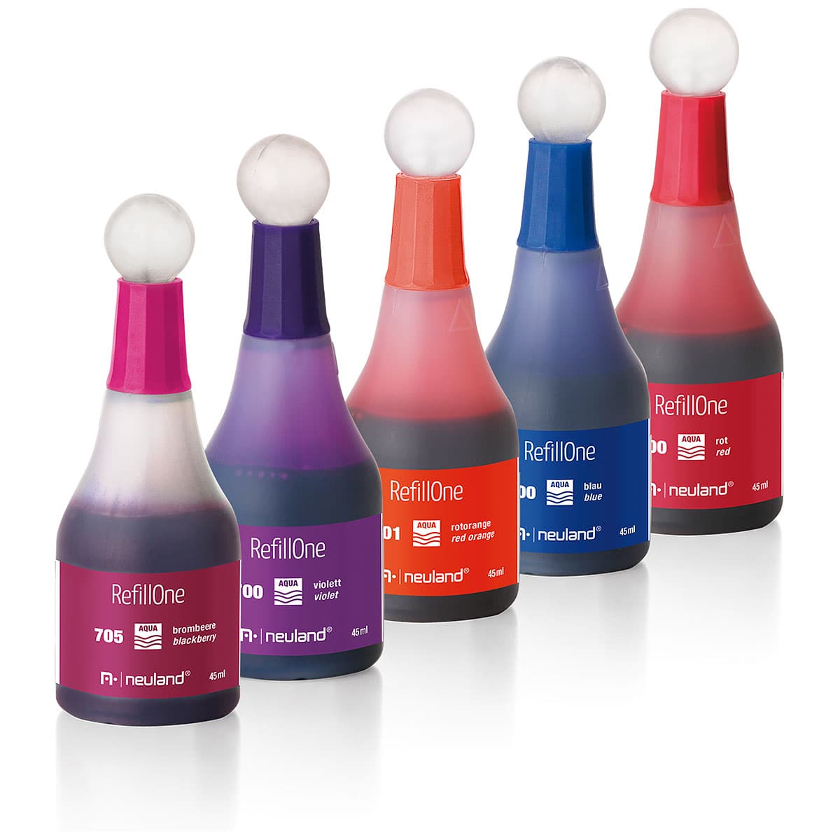 Refill ink RefillOne, water-based, set of 5 colors