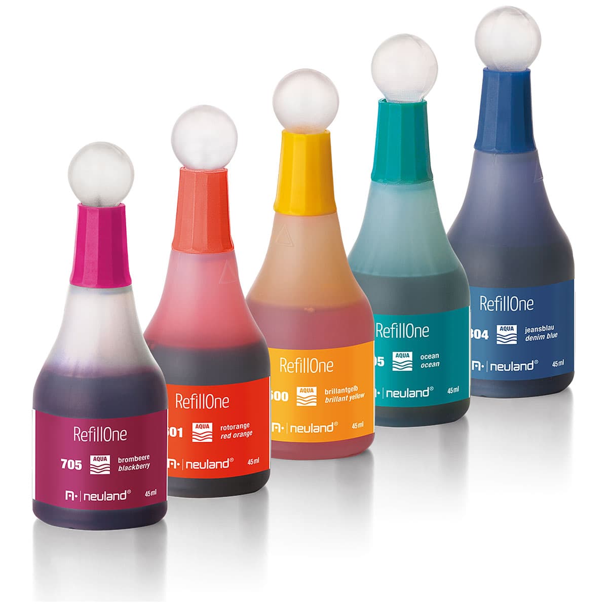 Refill ink RefillOne, water-based, set of 5 colors