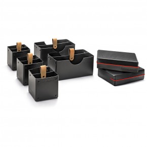 Novario® Boxen-Set, schwarz - für ModeratorenKoffer S