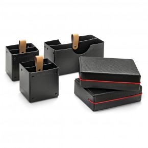 Novario® Boxen-Set, schwarz - für Umhängetasche