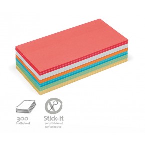 Cartes rectangulaires, Stick-It, 300 unités, 6 couleurs assorties